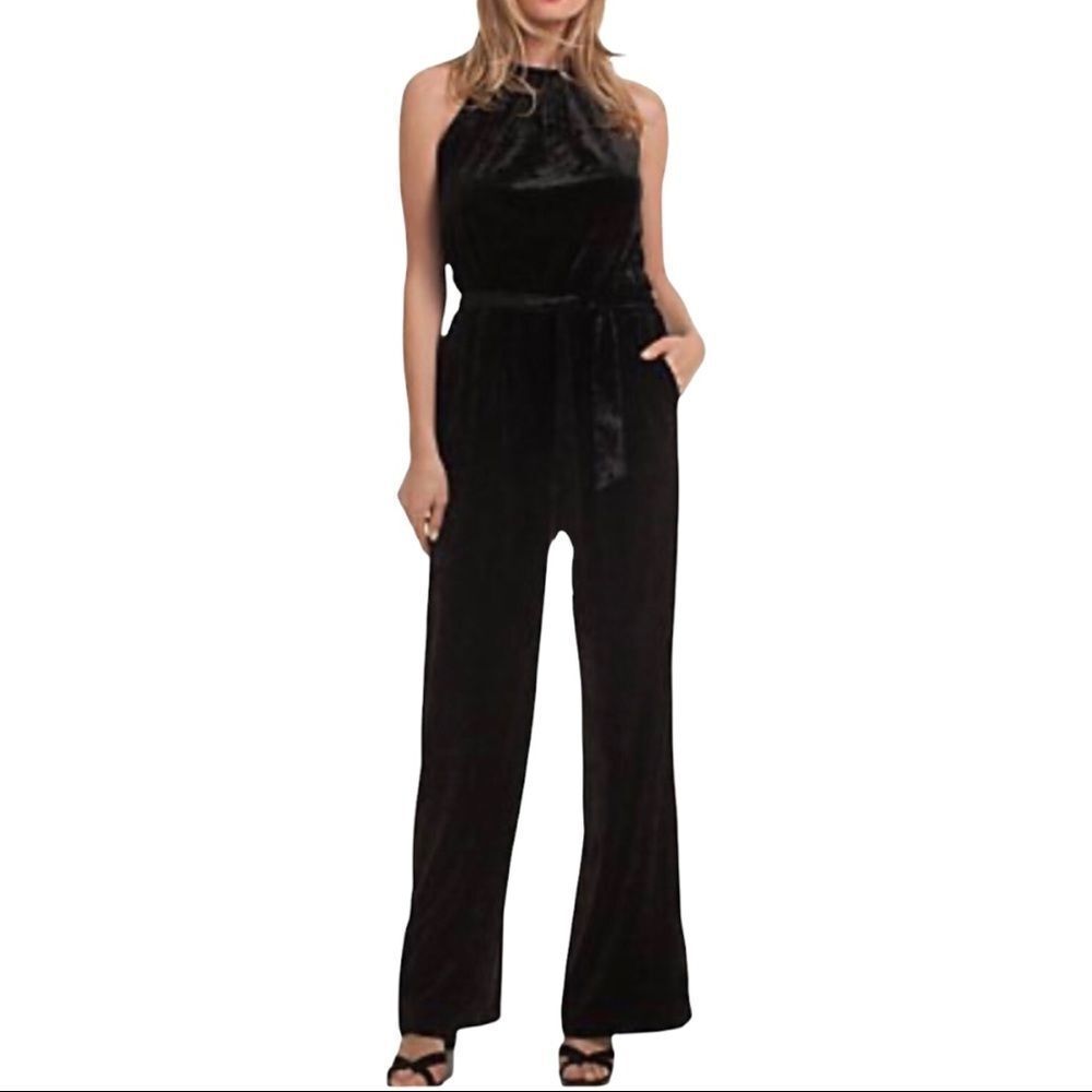 Trina Turk Black Velvet Jumpsuit